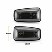 Citroen / Peugeot Dynaamiset LED sivuvilkut aaltoefektillä ; Tumma/Kirkas kotelo