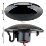 Opel Agila / Fiat Sedici Dynaamiset LED sivuvilkut aaltoefektillä ; Tumma/Kirkas kotelo