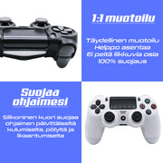 Silikonikuoret PS4 DualShock ohjaimelle ; VÄREJÄ + KUVIOLLISIA