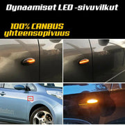 Nissan Aaltoeffekti dynaamiset LED sivuvilkut ; Tumma/Kirkas kotelo (2kpl sarja)