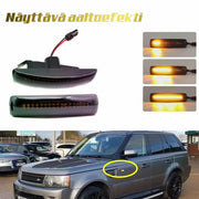 Land Rover Dynaamiset LED sivuvilkut aaltoefektillä ; Tumma/Kirkas kotelo (2kpl sarja)