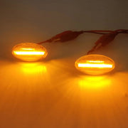 Mini R50 / R52 / R53 Dynaamiset LED sivuvilkut aaltoefektillä ; Tumma/Kirkas kotelo (2kpl sarja)