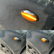 Opel Agila / Fiat Sedici Dynaamiset LED sivuvilkut aaltoefektillä ; Tumma/Kirkas kotelo