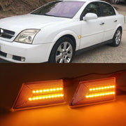 Opel Vectra C / Signum Dynaamiset LED sivuvilkut aaltoefektillä ; Tumma/Kirkas kotelo (2kpl sarja)