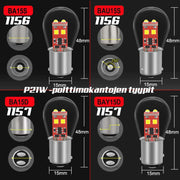 P21W / 1156 (BA15S) 144x LED 6000K (1kpl) Peruutusvalo / Jarruvalo / Sumuvalo