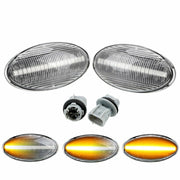 Opel Agila / Fiat Sedici Dynaamiset LED sivuvilkut aaltoefektillä ; Tumma/Kirkas kotelo