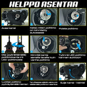 HB4 / 9006 LED Ajovalot ;6000lm TEHOPOLTTIMOT; 360° Säätö (2kpl sarja)