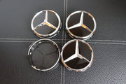 Mercedes-Benz Kiiltävän Mustat vanteiden keskikupit / 75mm (4kpl sarja)