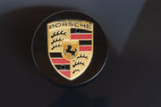 Porsche vannekeskiöt 65mm Kulta-Musta (4kpl sarja)